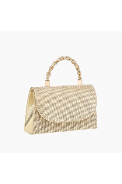 erorex Womens Studded Satchel Bag With Handle And Chain Strap