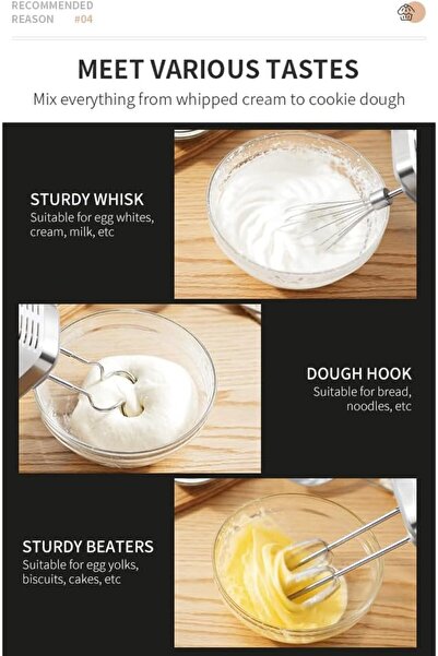 erorex Hand Mixer, 350W Handheld Mixer Storage Case 5-Speed Plus Turbo Hand Mixer Electric 5 Stainless