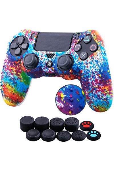 erorex غطاء سيليكون بنقاط طباعة نقل المياه لجهاز تحكم سوني بلاي ستيشن 4/سليم/برو دوال شوك 4 × 1