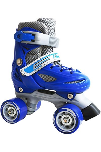 erorex Childrens Roller Skates Boots With 4 Pu Wheel Blue L