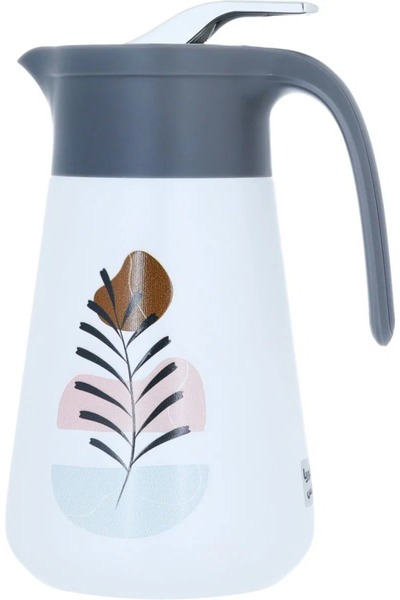 Gloria Glass Thermos, 1 liter, plastic outer shell - gray