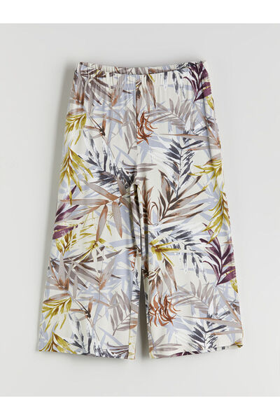 LC Waikiki New Season Floral Women's Capri Pants with Elastic Waist