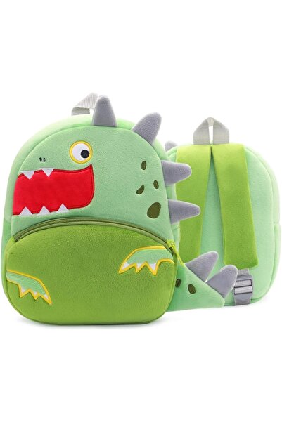 WePro Store Ghiozdan pentru grădiniță, model dinozaur, pluș, 26x24x10