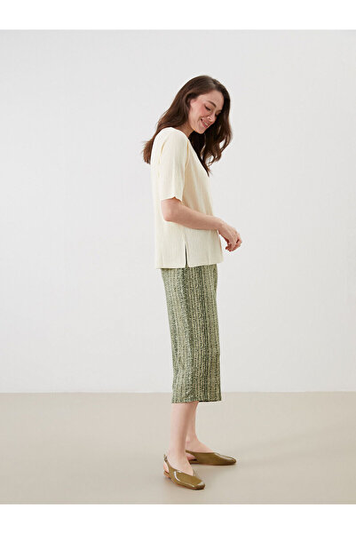 LC Waikiki Νέα σεζόν Γυναικεία Κάπρι με ελαστική μέση και σχέδια