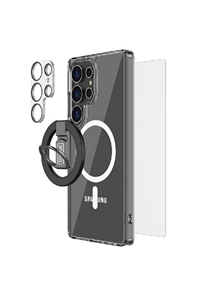 TECH PICK مجموعة حماية 4 في 1: جراب MagSafe الصلب + زجاج مقسّى + واقي عدسة ال...