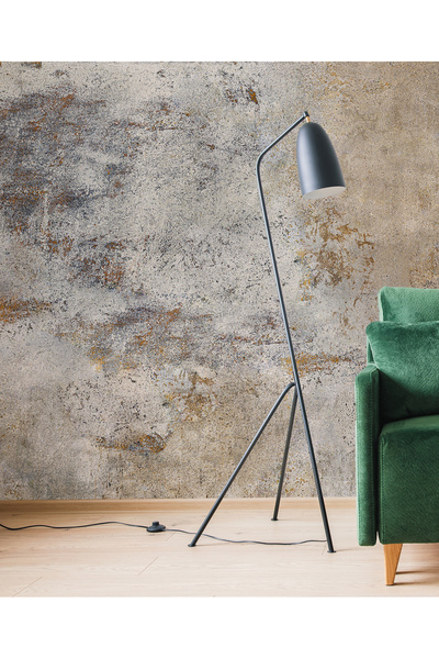 Tasarım Gri Eskitme Beton Desenli Duvar Kağıdı Poster - Şık Endüstriyel