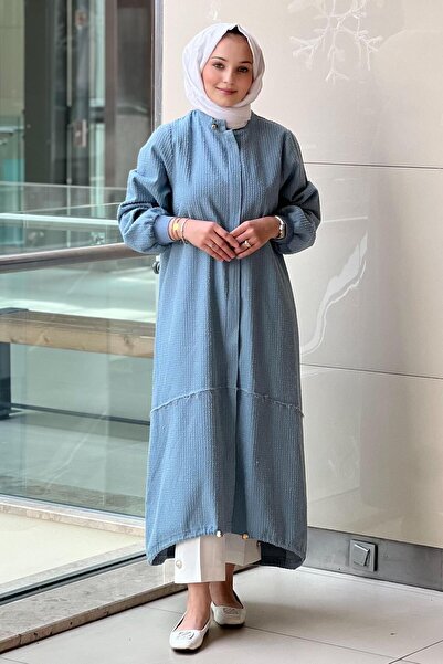 Ghisa Pis Stitched Full-Length Zippered Denim Cotton Cap