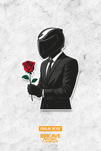 Bricave Güllü Motosikletçi Sticker Araba Motosiklet Kask Laptop Cam Etiket St...