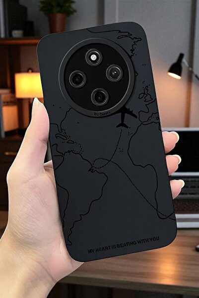 KVK PRİVACY Xiaomi Redmi 14C Uyumlu – Harita Desenli, Yumuşak Silikon Kılıf, ...