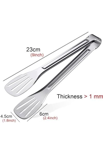 Home Zone Easy-to-Clean Stainless Steel Kitchen Tongs for Salad, BBQ, and Frying