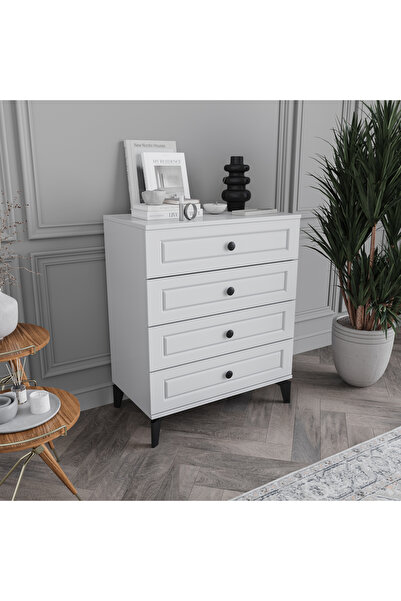 MONZIO Panjur 4 Çekmeceli Şifonyer %100 MDF