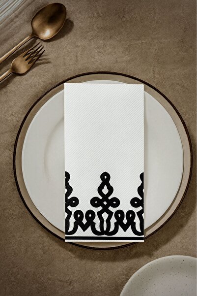 pelure store Nora Siyah Desenli 16'li Kağıt Airsoft Peçete