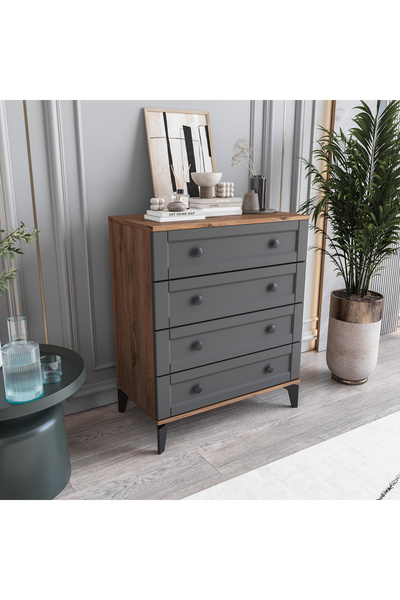 MONZIO Silva&Karin 4 Çekmeceli Şifonyer %100 MDF