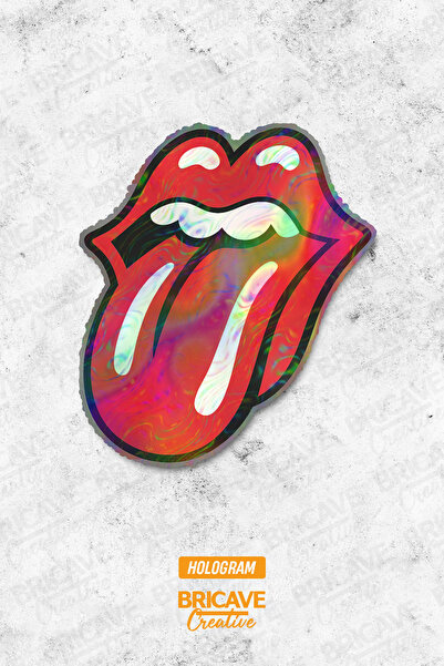 Bricave Rock’n Roll Lips Dilli Dudak Sticker Araba Motosiklet Kask Laptop Cam...
