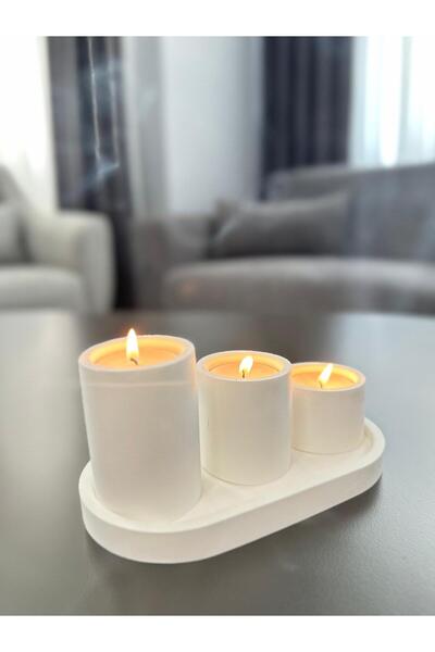 MARBLE TRİA TOWERS TEA LİGHT MUMLUK