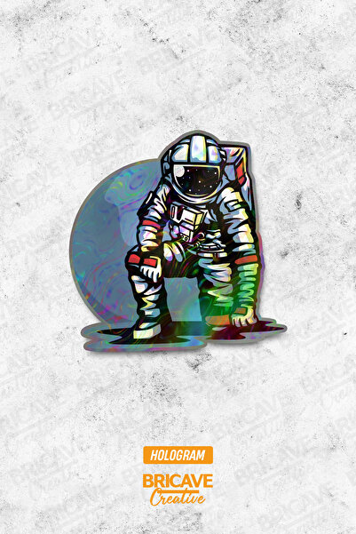 Bricave Astronot Sticker Araba Motosiklet Kask Laptop Cam Etiket Sticker 10,8...