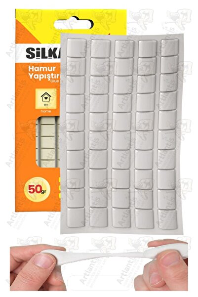 Artlantis Hamur Yapıştırıcı Tack-it 50gr 1 Paket Silka 65 Parça Macun Sakız Yapıştırıcı Takıt Çerçeve Afiş Duv