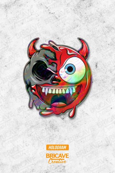 Bricave Şeytan Emoji Sticker Araba Motosiklet Kask Laptop Cam Etiket Sticker ...