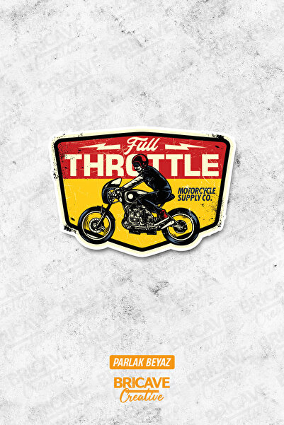Bricave Full Throttle Motor Sticker Araba Motosiklet Kask Laptop Cam Etiket S...