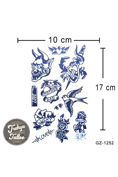 Trakya Tattoo 1 Ay Kalıcı Dövme Old School Geçici Dövme GZ-1252