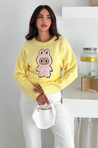 ZISHAN Labubu Embroidered Winter Knitwear Sweater - New Season Oversize Design 66022