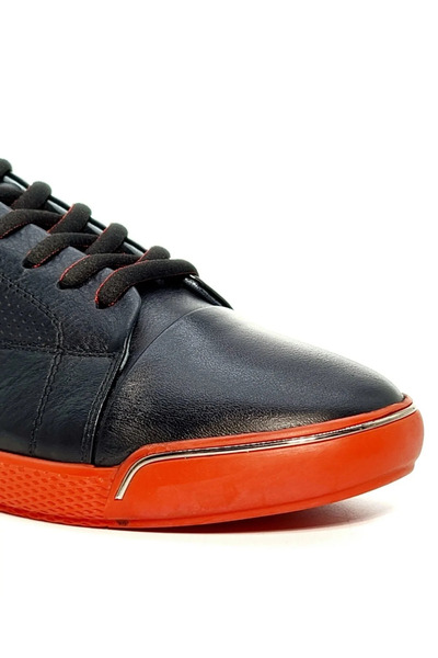 MARCOMEN Black Men's Leather Casual Shoes 15044