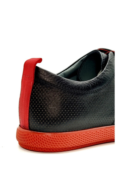 MARCOMEN Black Men's Leather Casual Shoes 15044