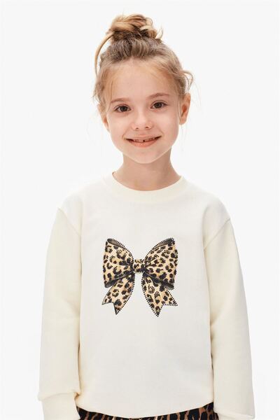 nk kids Girl's Sweat Cream-Camel Age 4-8 39530