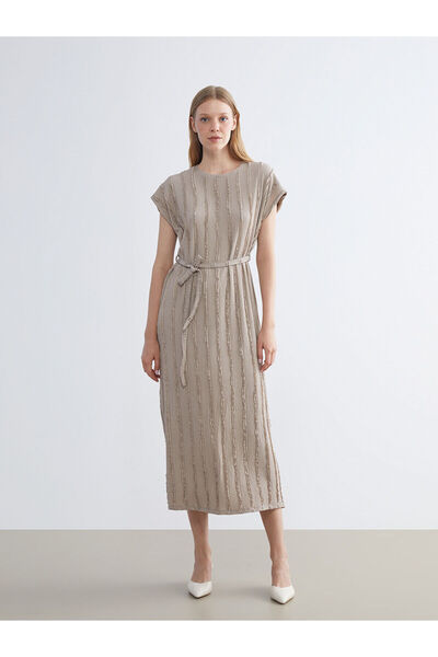LC Waikiki New Season Crew Neck Striped Dress