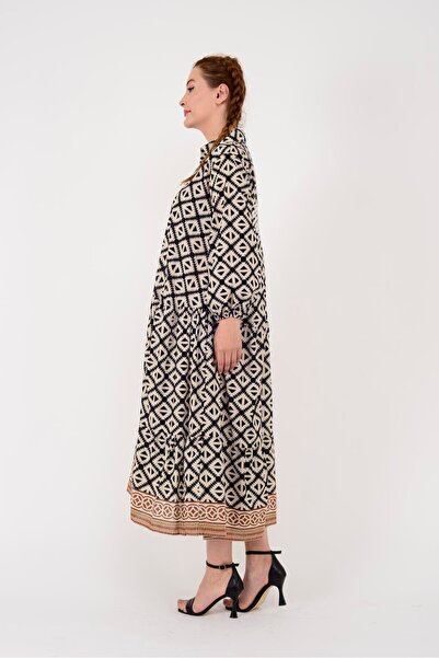 Universal AN10522 فستان قميص مطرز بتطريز طيور الحمام البحرية