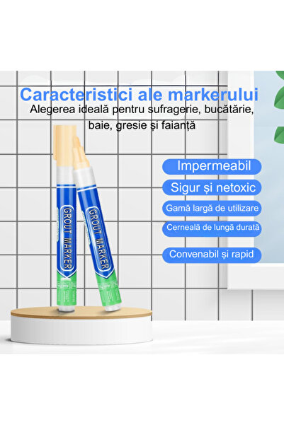 TrioStore Set of 2 Permanent Corrective Paste Markers for Covering Tile Joints, Cream, 15 ML