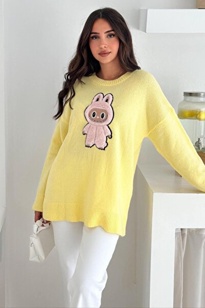ZISHAN Labubu Embroidered Winter Knitwear Sweater - New Season Oversize Design 66022
