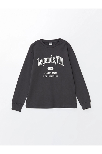 LC Waikiki Lcw Kids Anthracite Crew Neck Boys T-Shirt
