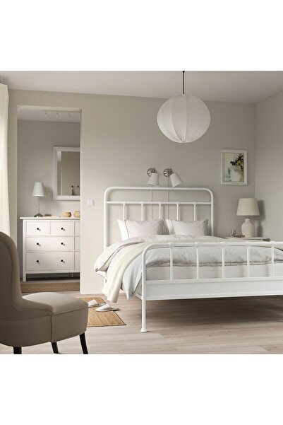 IKEA Çift Kişilik Karyola, Beyaz,160x200 Cm