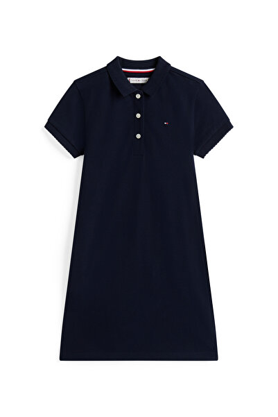 Tommy Hilfiger Girls Dark Night Navy Im Essential Short Sleeve Polo Dress