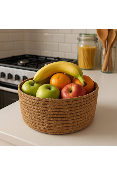 Efuliz Home Καλάθι οργάνωσης πολλαπλών χρήσεων από γιούτα-χαρούπι- Καλάθι λαχ...