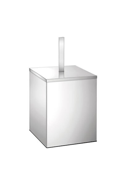 Sanco Trash Can, with Lid, Square, 304K, 5 Lt - Polished Stainless Steel