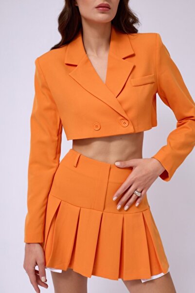 DEAG Pleated skirt crop jacket set