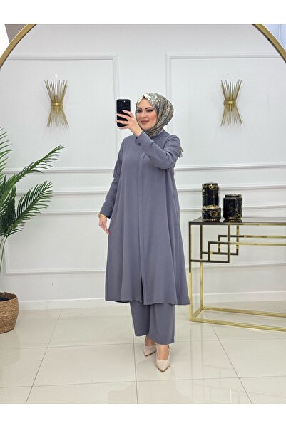 Valens Butik Button Closure Double Tunic Trouser Set Nihan