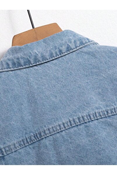 Wkm Denim Casual Erkek Standart Kalıp Cepli Düğmeli Kot Ceket