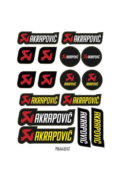 Genel Markalar SPONSOR AKRAPOVIC TASARIMLI EKİPMAN KASK MOTORSİKLET STİCKER S...