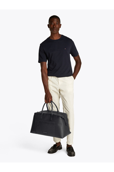 Tommy Hilfiger Men Black Monogram Duffle Bag