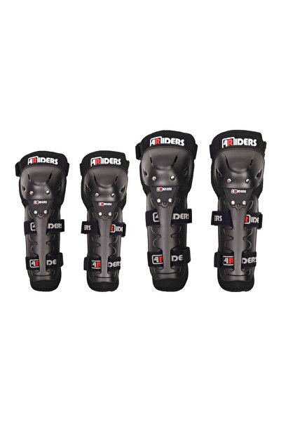 4Riders Lüx Diz ve Dirsek Koruma Seti (4lü takım) Siyah