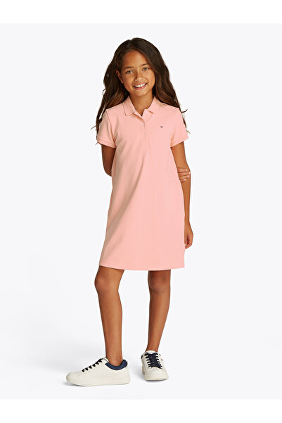 Tommy Hilfiger Girls Coral Ice Im Essential Short Sleeve Polo Dress