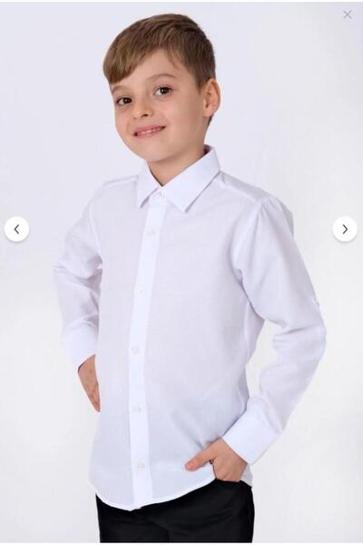 RAPAPA Boy's Long Sleeve Dobby Shirt 7973 White