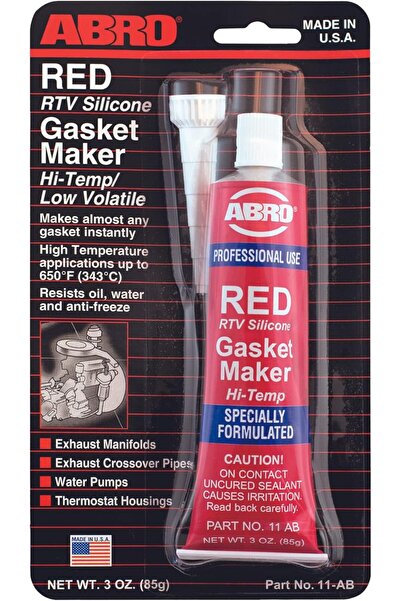 Abro High Temperature Red RTV Silicone Gasket - Low Volatility