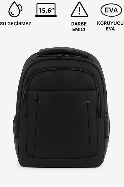 CANARİS Backpack with 15.6 Inch Laptop Compartment, Waterproof Leather Detail, 5 Compartments, Super Lightweight