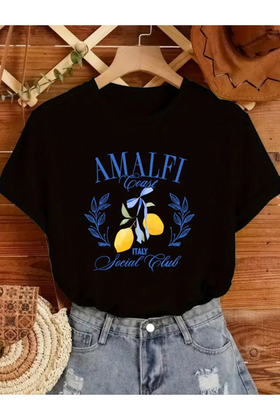 Deocept Amalfi Printed Oversize Crew Neck T-Shirt