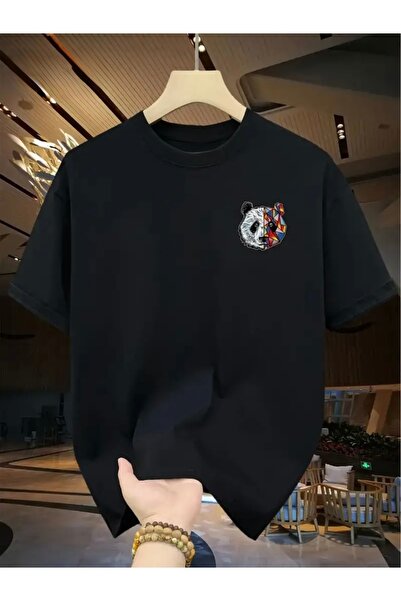 Deocept TRICOU OVERSIZE CU GULER ROTUND SIMPLU CU IMPRIMEU PANDA