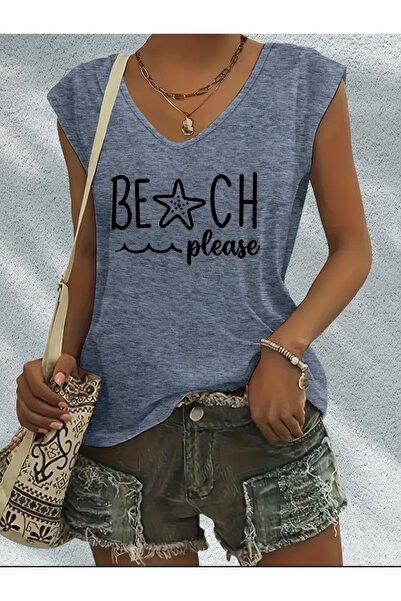 Deocept ΓΥΝΑΙΚΕΙΟ ΑΜΠΡΑΦΤΟΥΜΕΝΟ ΜΠΛΟΥΖΑ ΜΕ ΣΤΑΜΠΑ ΠΑΡΑΛΙΑΣ